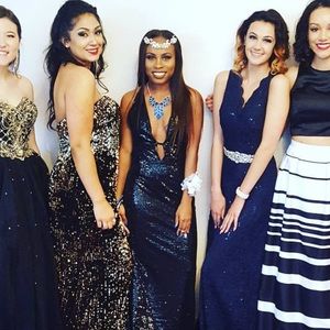 Black Sequin Prom Dress